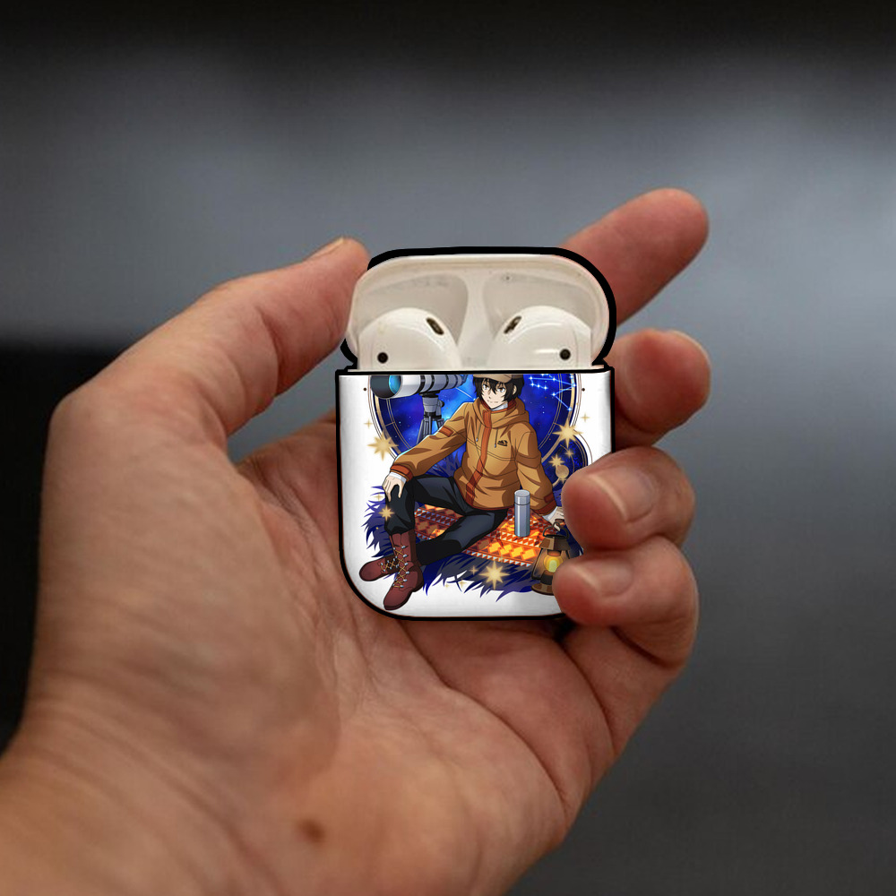 文豪ストレイドッグス Bungo Stray Dogs AirPods 第2世代保護ケース ハードシェル ブラック 耐衝撃・防指紋・カラビナ付き