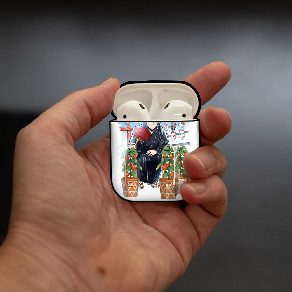 文豪ストレイドッグス Bungo Stray Dogs AirPods 第2世代保護ケース ハードシェル ブラック 耐衝撃・防指紋・カラビナ付き