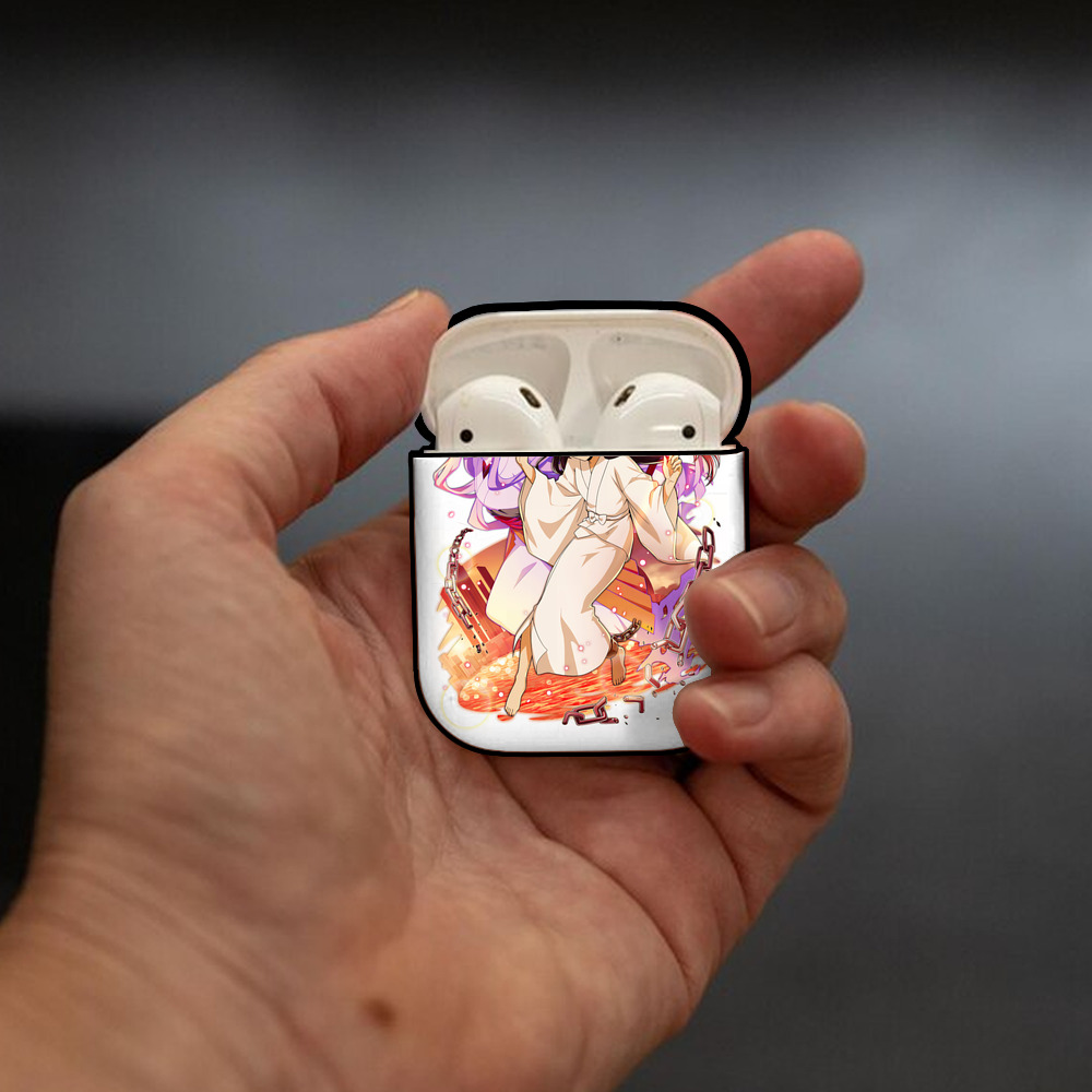 文豪ストレイドッグス Bungo Stray Dogs AirPods 第2世代保護ケース ハードシェル ブラック 耐衝撃・防指紋・カラビナ付き