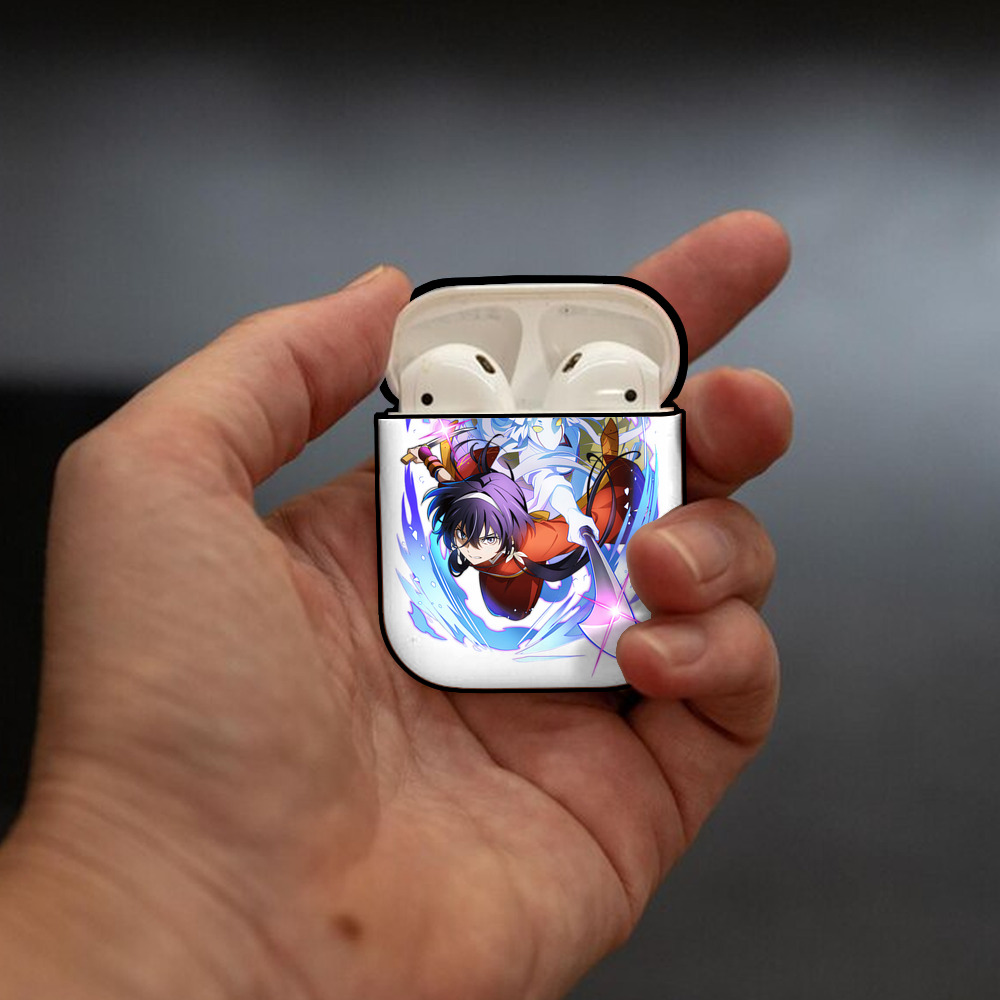 文豪ストレイドッグス Bungo Stray Dogs AirPods 第2世代保護ケース ハードシェル ブラック 耐衝撃・防指紋・カラビナ付き