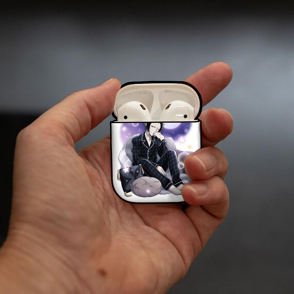 文豪ストレイドッグス Bungo Stray Dogs AirPods 第2世代保護ケース ハードシェル ブラック 耐衝撃・防指紋・カラビナ付き