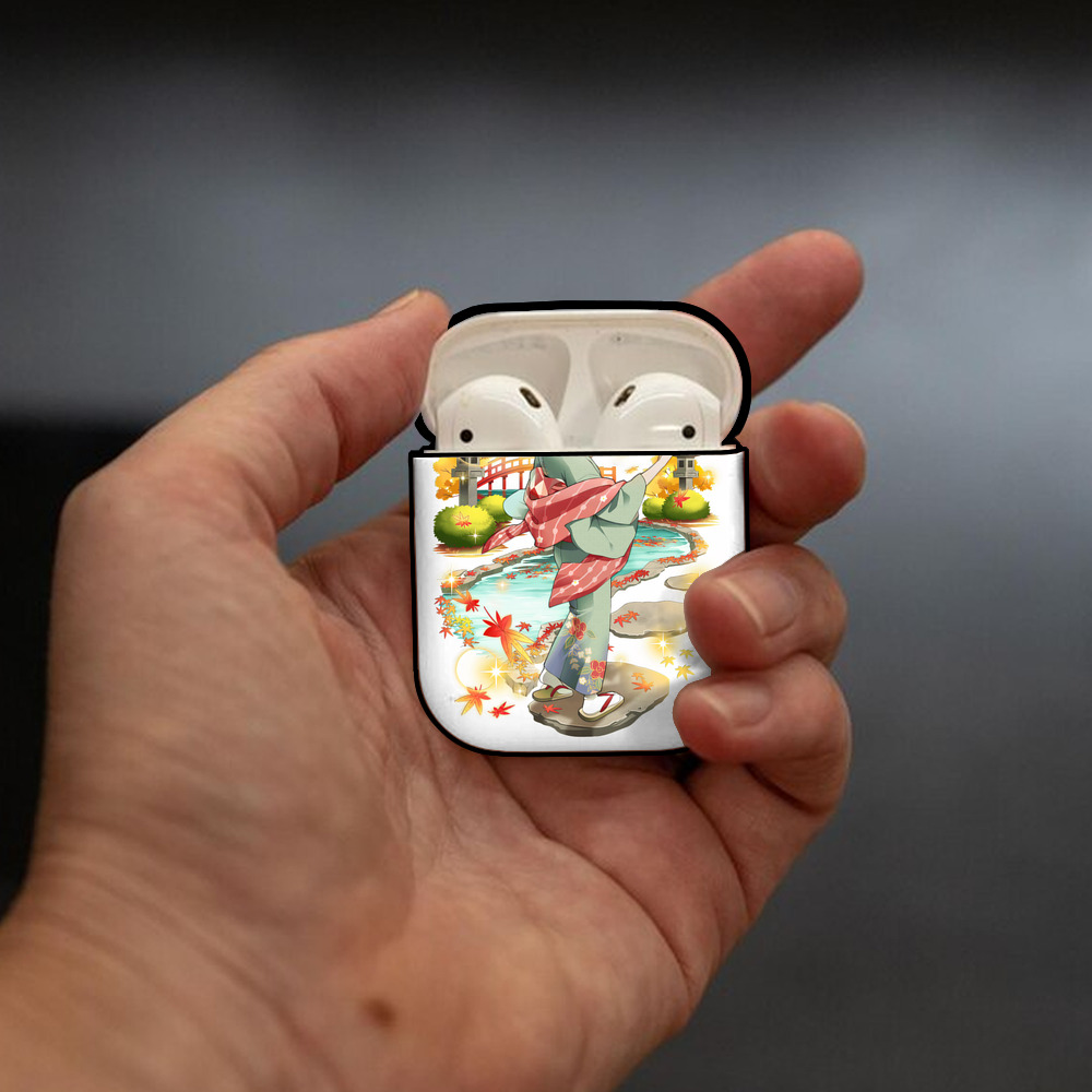 文豪ストレイドッグス Bungo Stray Dogs AirPods 第2世代保護ケース ハードシェル ブラック 耐衝撃・防指紋・カラビナ付き