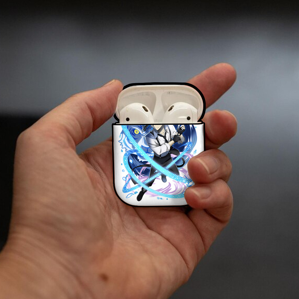 文豪ストレイドッグス Bungo Stray Dogs AirPods 第2世代保護ケース ハードシェル ブラック 耐衝撃・防指紋・カラビナ付き