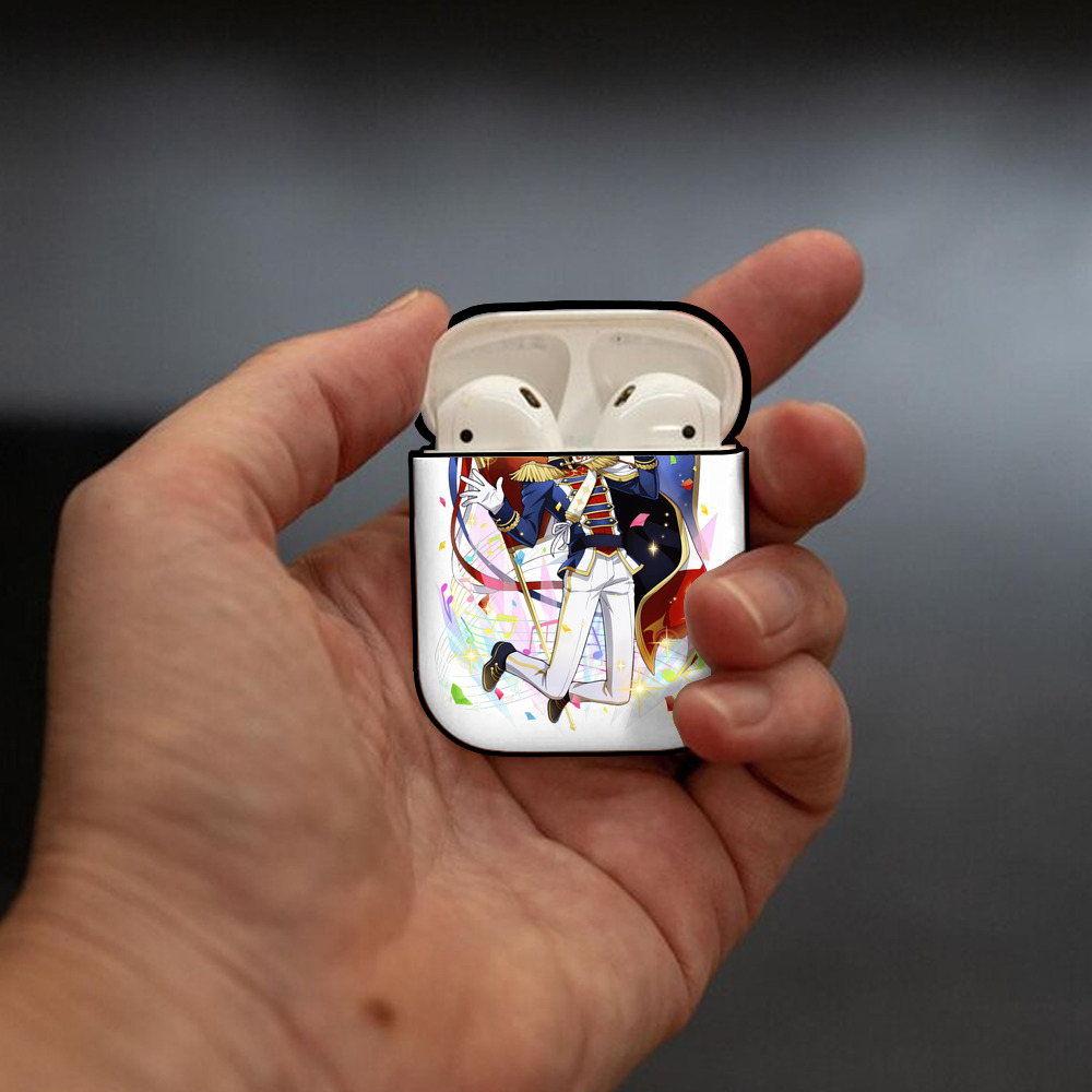 文豪ストレイドッグス Bungo Stray Dogs AirPods 第2世代保護ケース ハードシェル ブラック 耐衝撃・防指紋・カラビナ付き