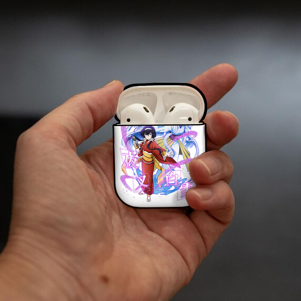 文豪ストレイドッグス Bungo Stray Dogs AirPods 第2世代保護ケース ハードシェル ブラック 耐衝撃・防指紋・カラビナ付き