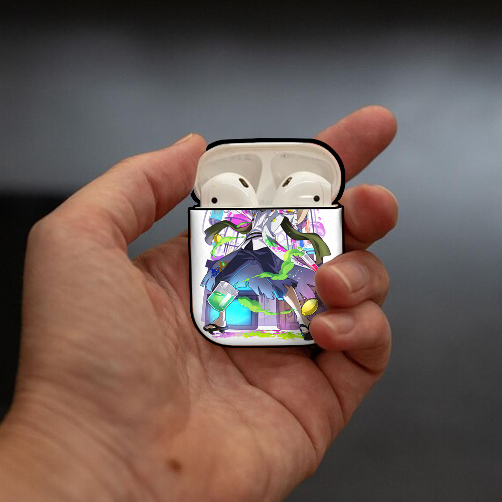 文豪ストレイドッグス Bungo Stray Dogs AirPods 第2世代保護ケース ハードシェル ブラック 耐衝撃・防指紋・カラビナ付き