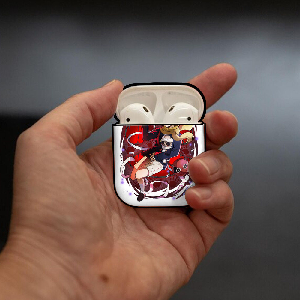 文豪ストレイドッグス Bungo Stray Dogs AirPods 第2世代保護ケース ハードシェル ブラック 耐衝撃・防指紋・カラビナ付き