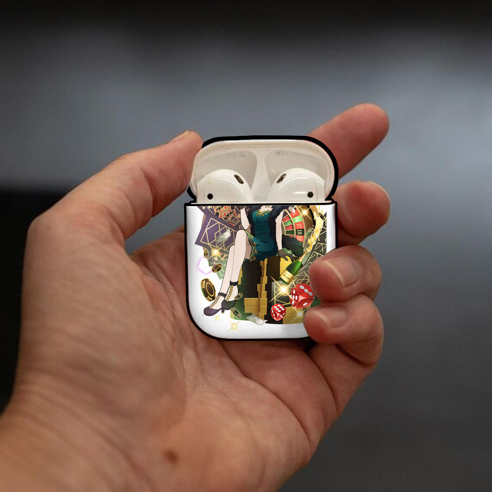 文豪ストレイドッグス Bungo Stray Dogs AirPods 第2世代保護ケース ハードシェル ブラック 耐衝撃・防指紋・カラビナ付き