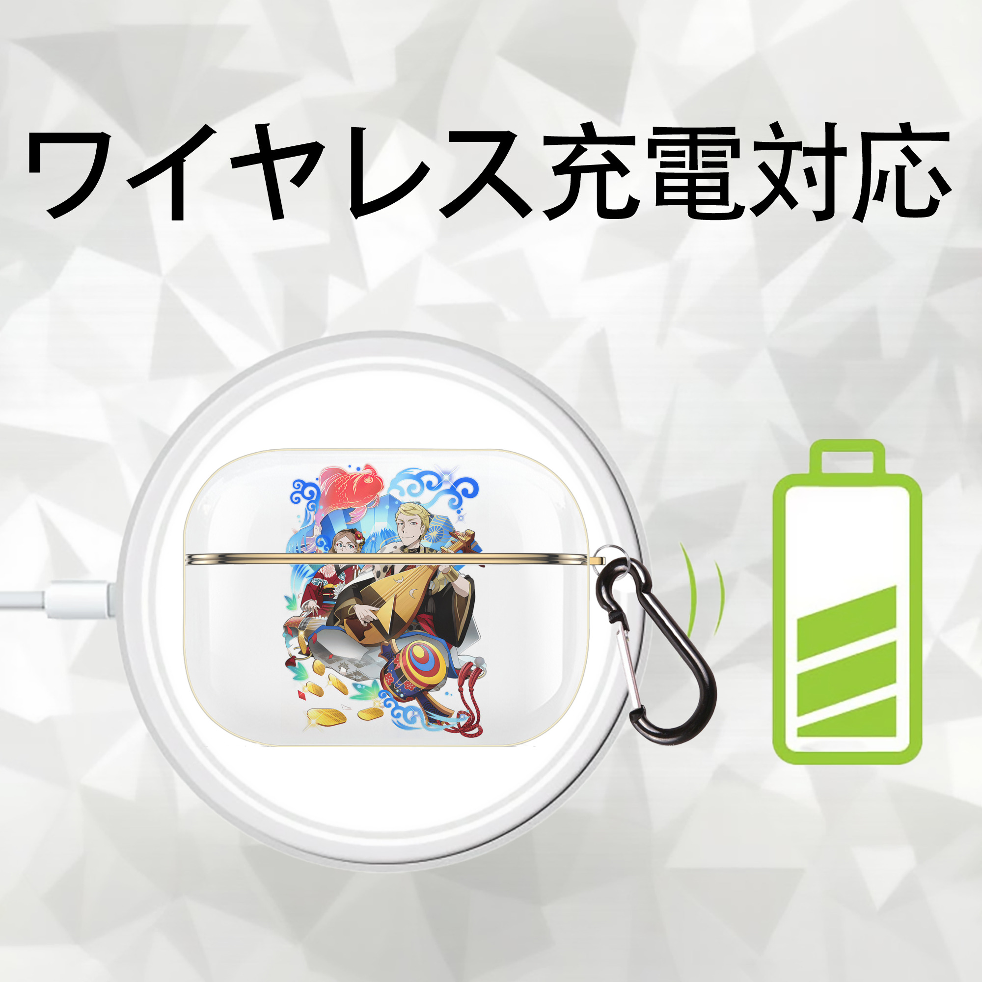 文豪ストレイドッグス Bungo Stray Dogs 【AirPods Pro用】ハードシェル保護ケース｜耐衝撃・防指紋・カラビナ付き商品仕様