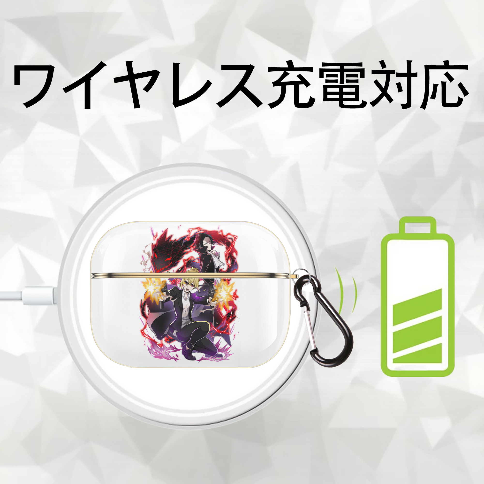 文豪ストレイドッグス Bungo Stray Dogs 【AirPods Pro用】ハードシェル保護ケース｜耐衝撃・防指紋・カラビナ付き商品仕様