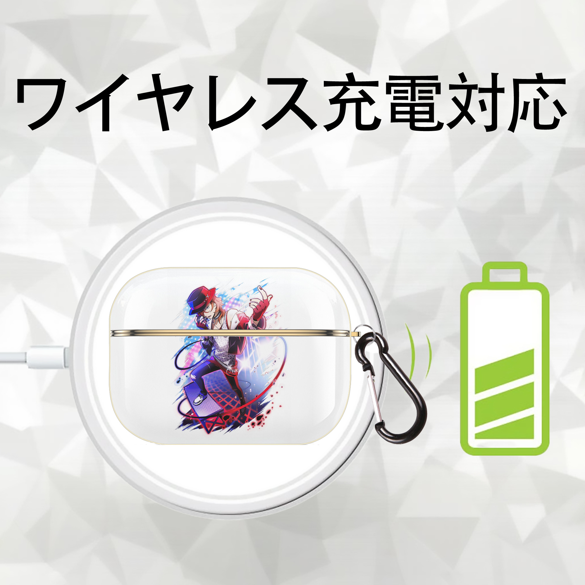 文豪ストレイドッグス Bungo Stray Dogs 【AirPods Pro用】ハードシェル保護ケース｜耐衝撃・防指紋・カラビナ付き商品仕様