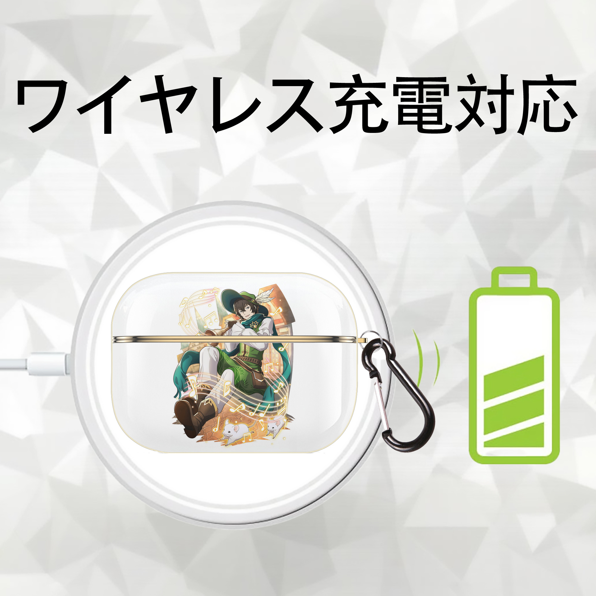 文豪ストレイドッグス Bungo Stray Dogs 【AirPods Pro用】ハードシェル保護ケース｜耐衝撃・防指紋・カラビナ付き商品仕様