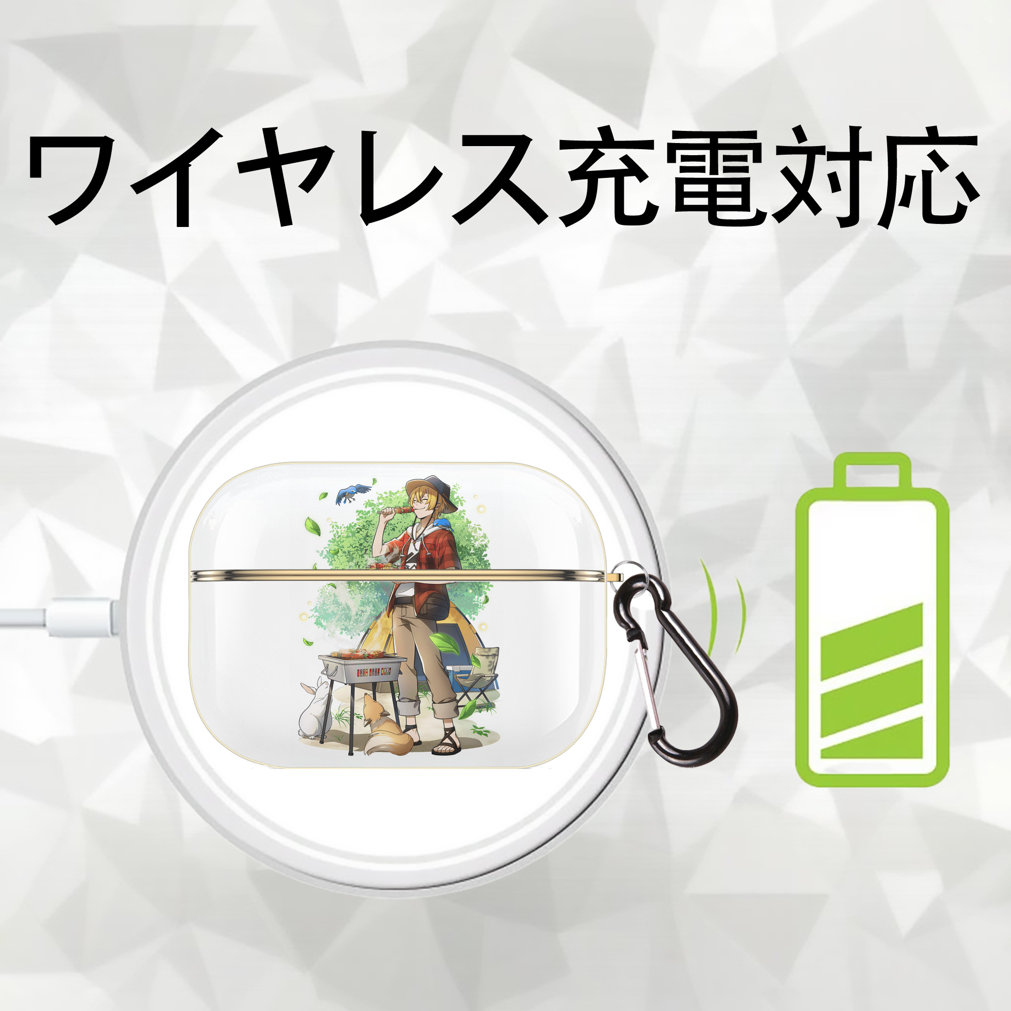 文豪ストレイドッグス Bungo Stray Dogs 【AirPods Pro用】ハードシェル保護ケース｜耐衝撃・防指紋・カラビナ付き商品仕様