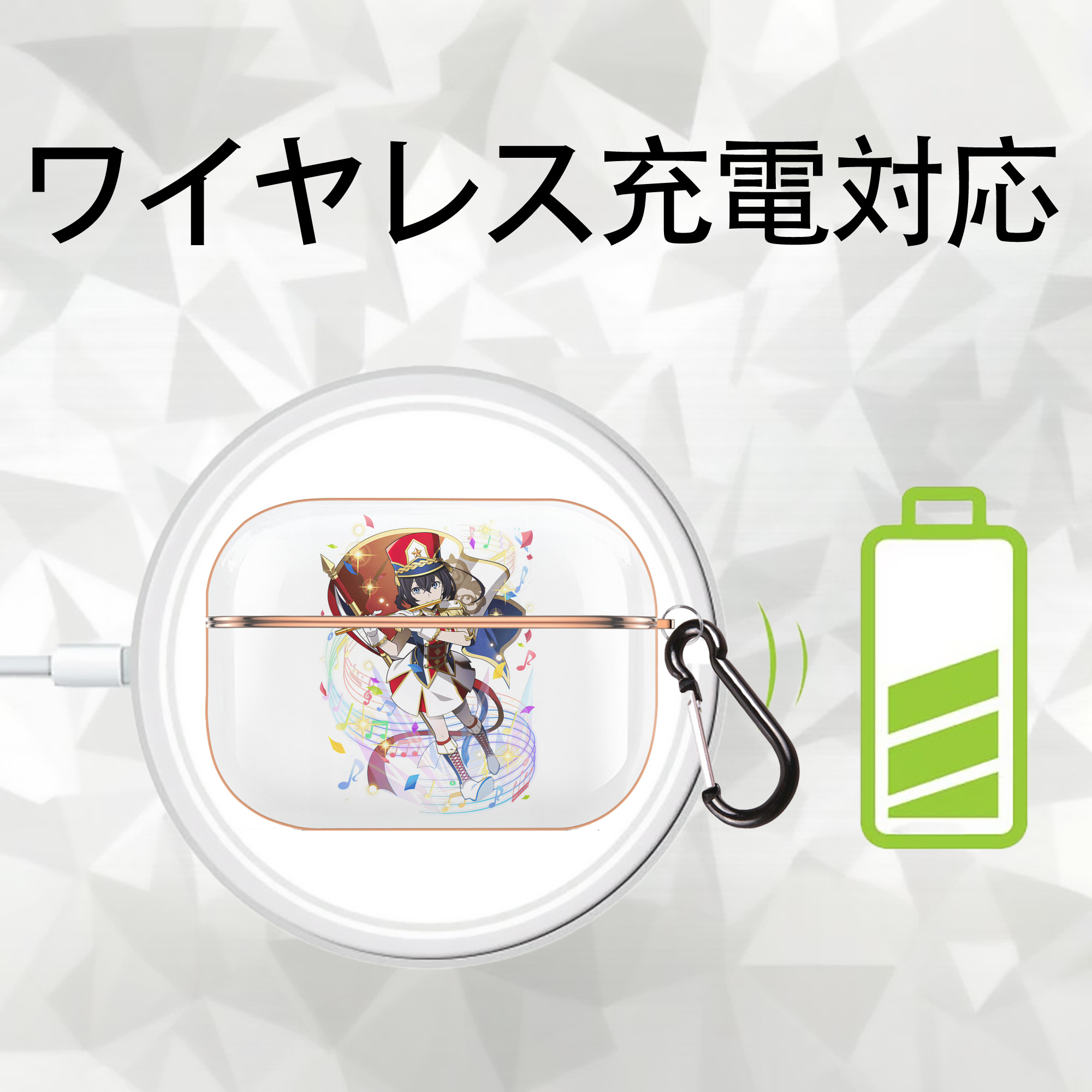 文豪ストレイドッグス Bungo Stray Dogs 【AirPods Pro用】ハードシェル保護ケース｜耐衝撃・防指紋・カラビナ付き商品仕様