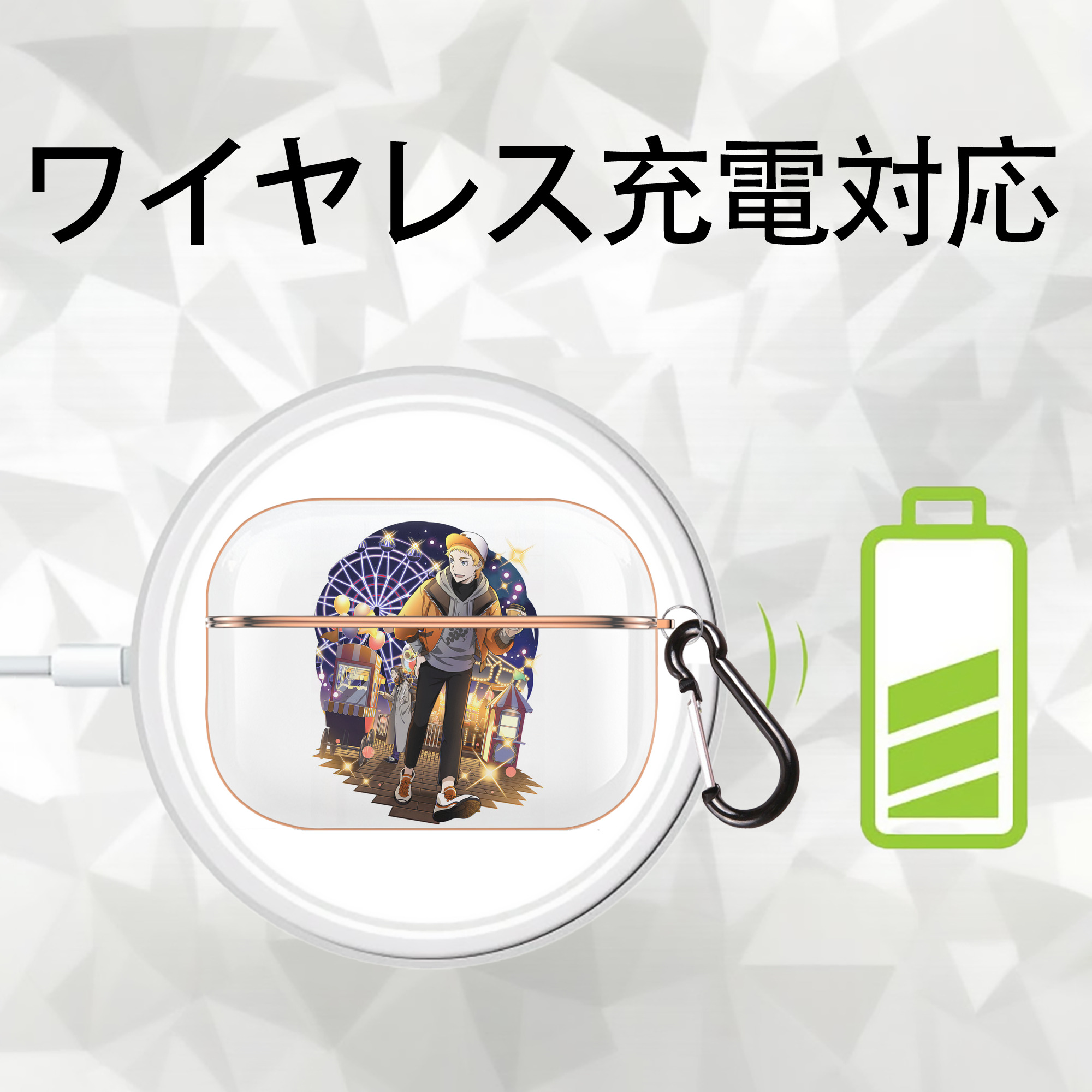 文豪ストレイドッグス Bungo Stray Dogs 【AirPods Pro用】ハードシェル保護ケース｜耐衝撃・防指紋・カラビナ付き商品仕様