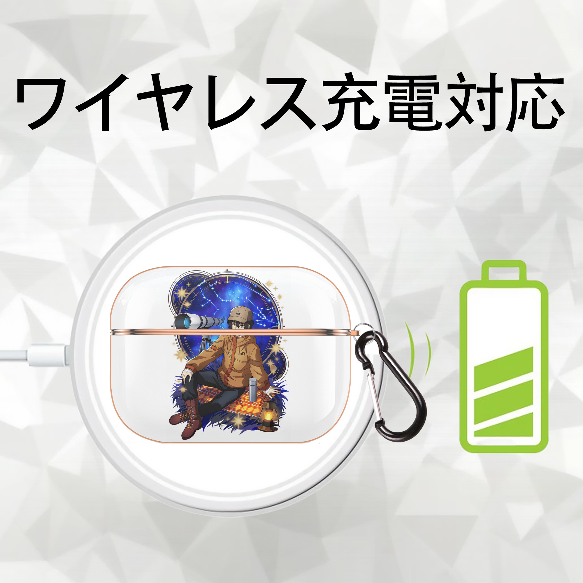 文豪ストレイドッグス Bungo Stray Dogs 【AirPods Pro用】ハードシェル保護ケース｜耐衝撃・防指紋・カラビナ付き商品仕様