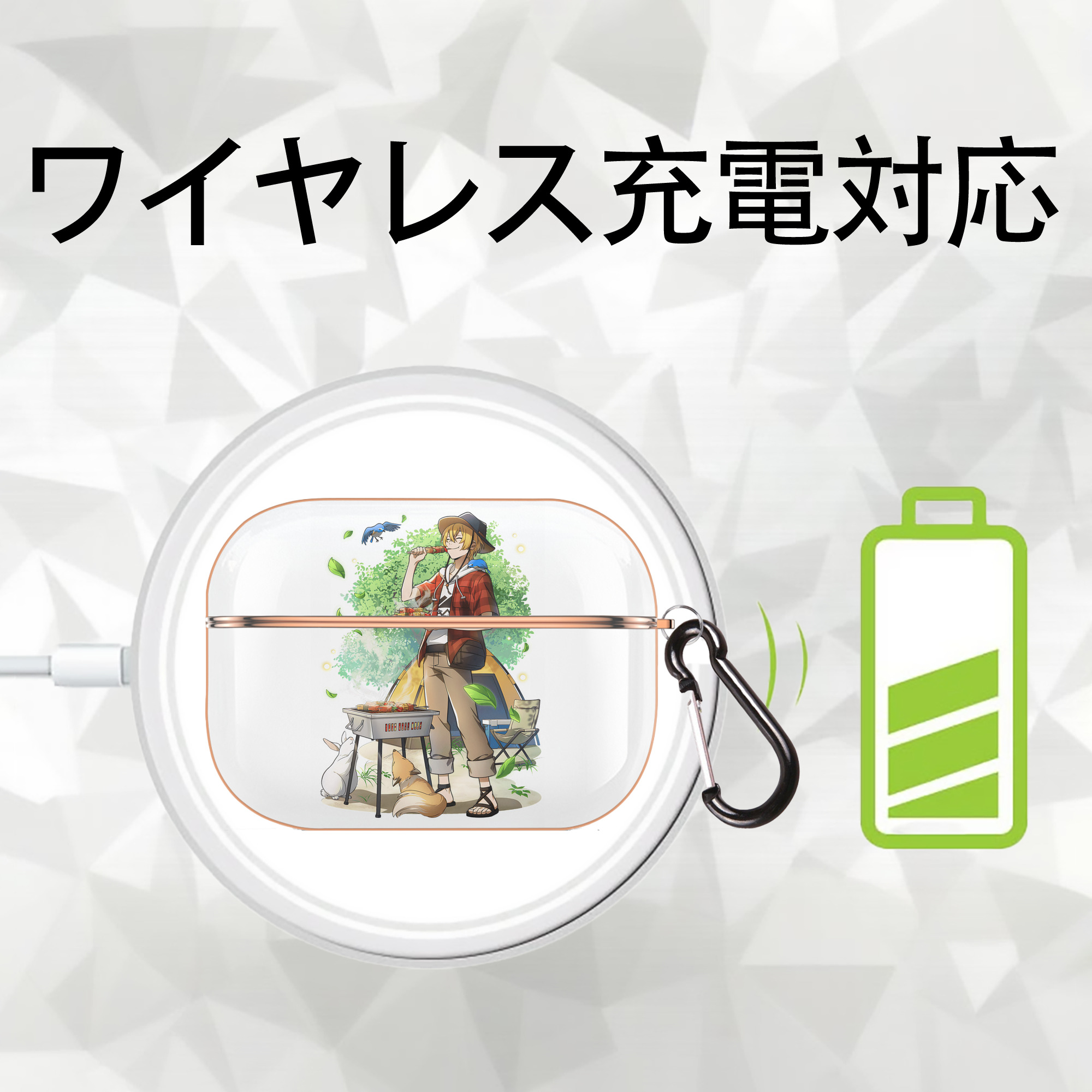 文豪ストレイドッグス Bungo Stray Dogs 【AirPods Pro用】ハードシェル保護ケース｜耐衝撃・防指紋・カラビナ付き商品仕様